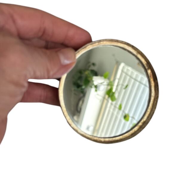 Vintage Hand Painted Geisha Courtesan Mirrored Powder Box Trinkets or Jewelry - Picture 7 of 8